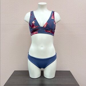 Seafolly Blue and Red Floral Bikini